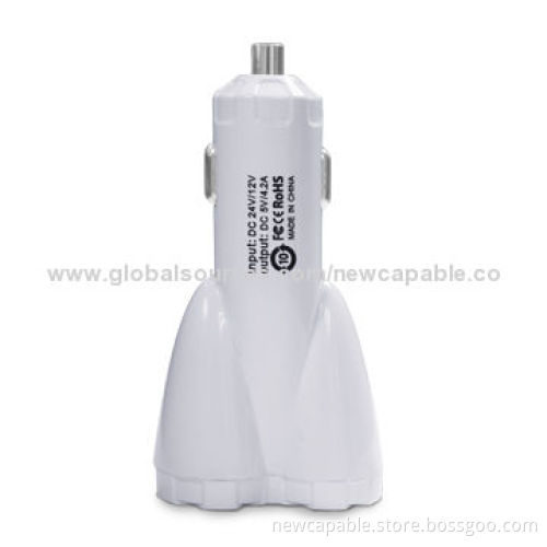 3.4A Big Output Smart Car Charger, ABS Case Material, 88 x 45 x 25mm Size